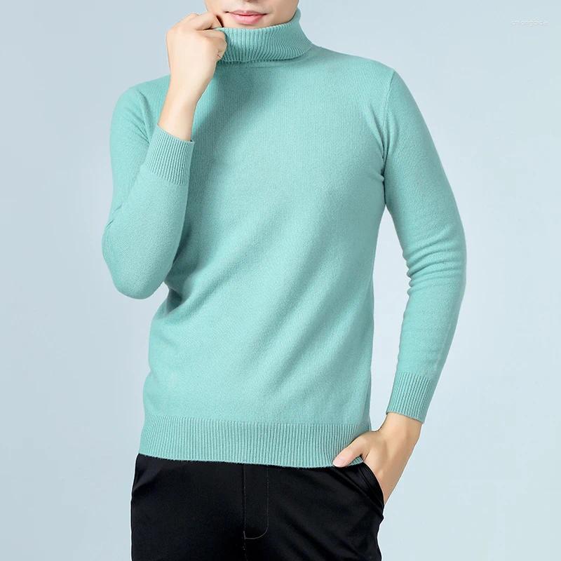 Mens Sweaters Autumn Winter Men Sweater Long Sleeve Turtleneck Pullover Merino Wool Warm Solid Cashmere Knitted Basic Casual Clothes Top