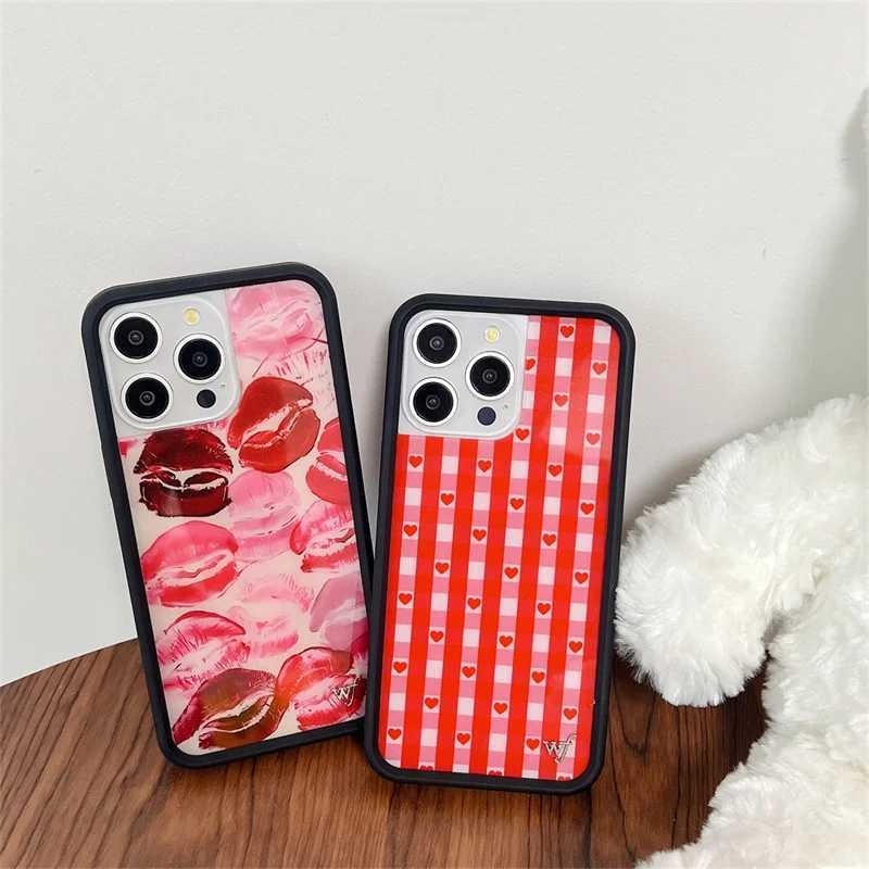 Fashion Wildflower 3D Cute Girl Sexy Lips Phone Case For iPhone 15 14 13 12 16 Pro Max WF Luxury Leopard Love Star Cover Z250324