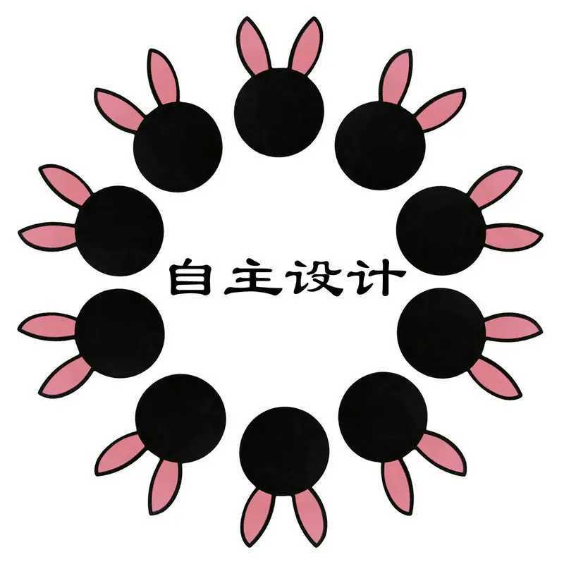 Invisible disposable breast patch cute clover rabbit satin fashionable breast sticker glowing bala soft cushion coverXJ250324