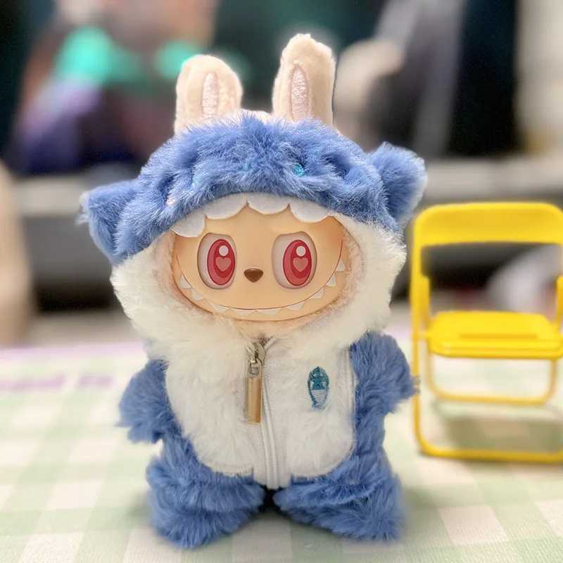 Cute mini plush doll costume shark deer set accessories suitable for Korean Kpop Exo Labubu I II idol doll sitting in Par costumeXJ250324