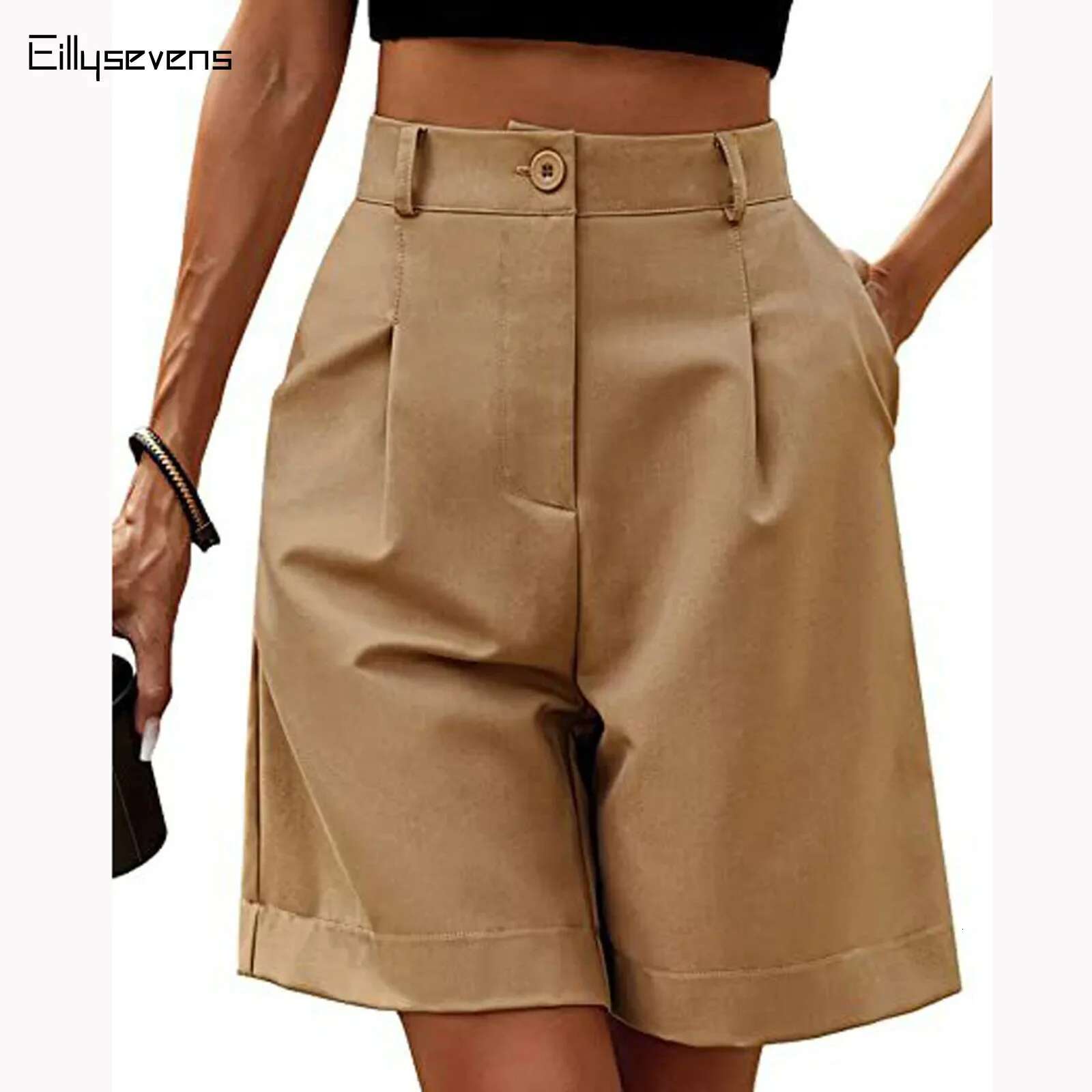Women's With High Waisted Haruku Casual Loose Buttons Bermuda Shorts For Women Summer Pants 2024 New