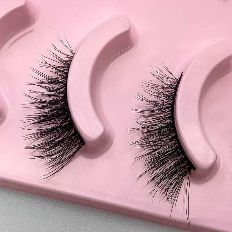 New product 5 pairs of half cut false eyelashes transparent stem elongated eye tail half eyes naturally thick eyelashes W250324