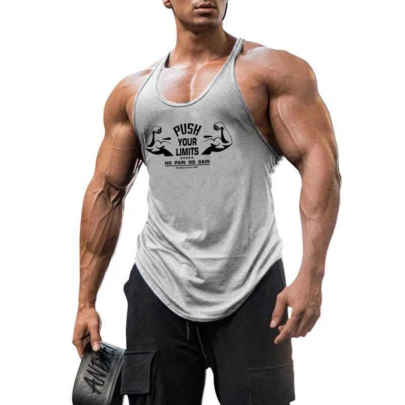 Mens new gym summer vest brand sports cotton muscle running single set clothing fitness training sleeveless vest X250324