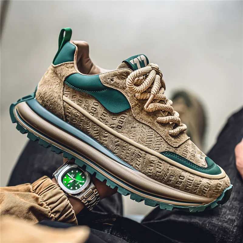 Thick soled mens thick sports shoes outdoor wear-resistant mens trend 2025 new mens casual shoes Fi comfortable anti slip vulcanizedXJ250324
