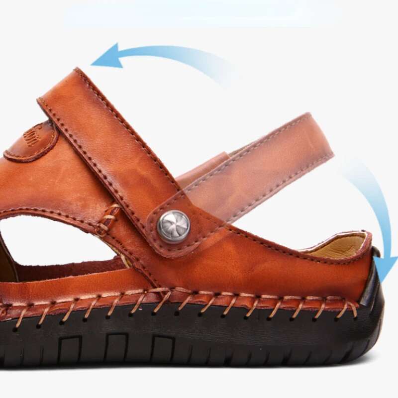 Summer Sandals Brand Genuine Leather for Classic Roman Shoes Outdoor Sneakers Beach Rubber Men Trekking sandalias