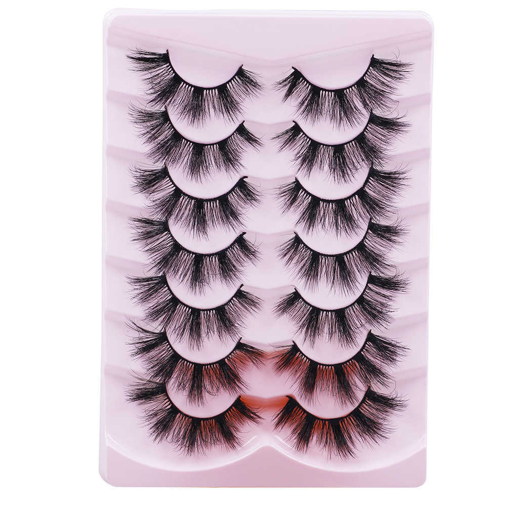 New product 7 pairs of fake eyelashes with thick exaggerated curls simulated eyelashes one-piece eyelashes W250324