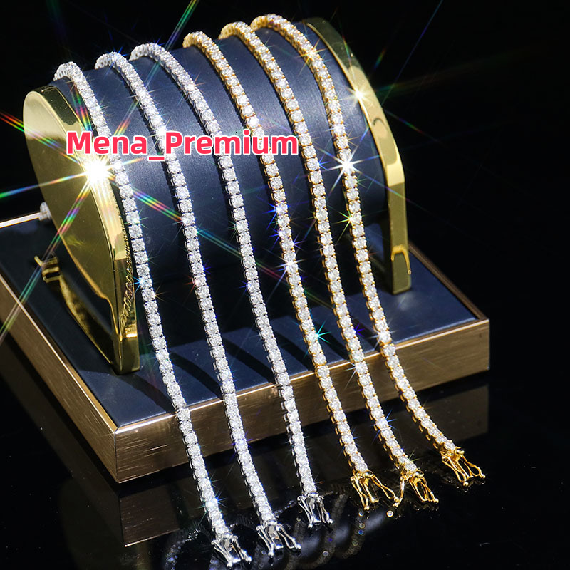 Fine Jewelry Necklace Vvs Moissanite Diamond Hiphop Tennis Chain Link GRA Certificate Sterling Silver Diamond Bracelet