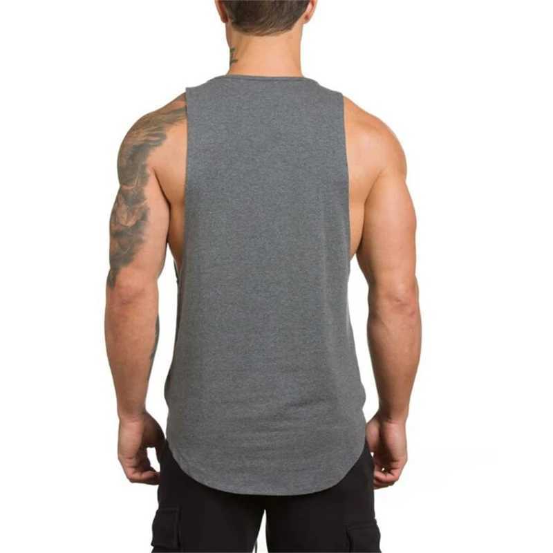 Cotton breathable sleeveless T-shirt gym fitness training suit mens running sports solid color muscle vest X250324