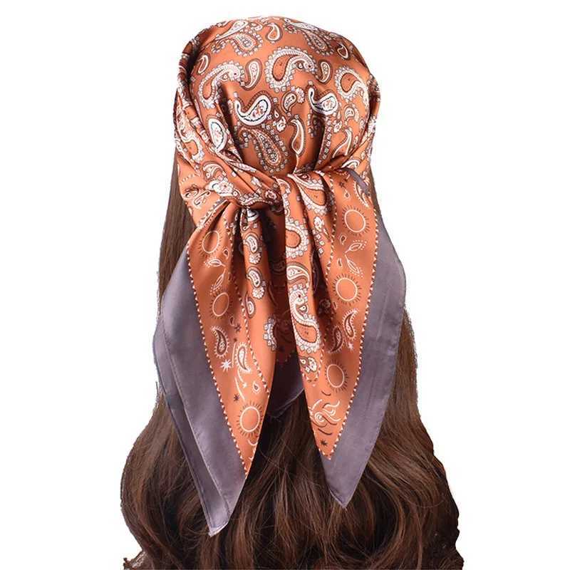 Luxury floral print Banda Wen Square scarf girl band accessories handle collar headscarf high-quality X250324