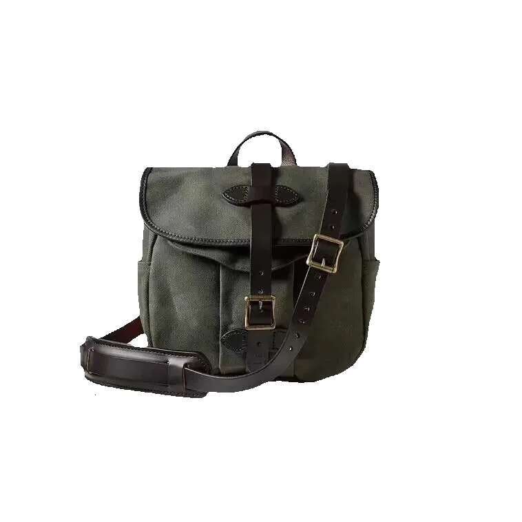 Oil Waxed Canvas & Vegetable Tanned Leather 24*22Cm American Vintage Crossbody Bag