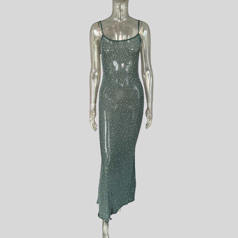 Popular women's clothing bright diamond sexy suspender mermaid dress