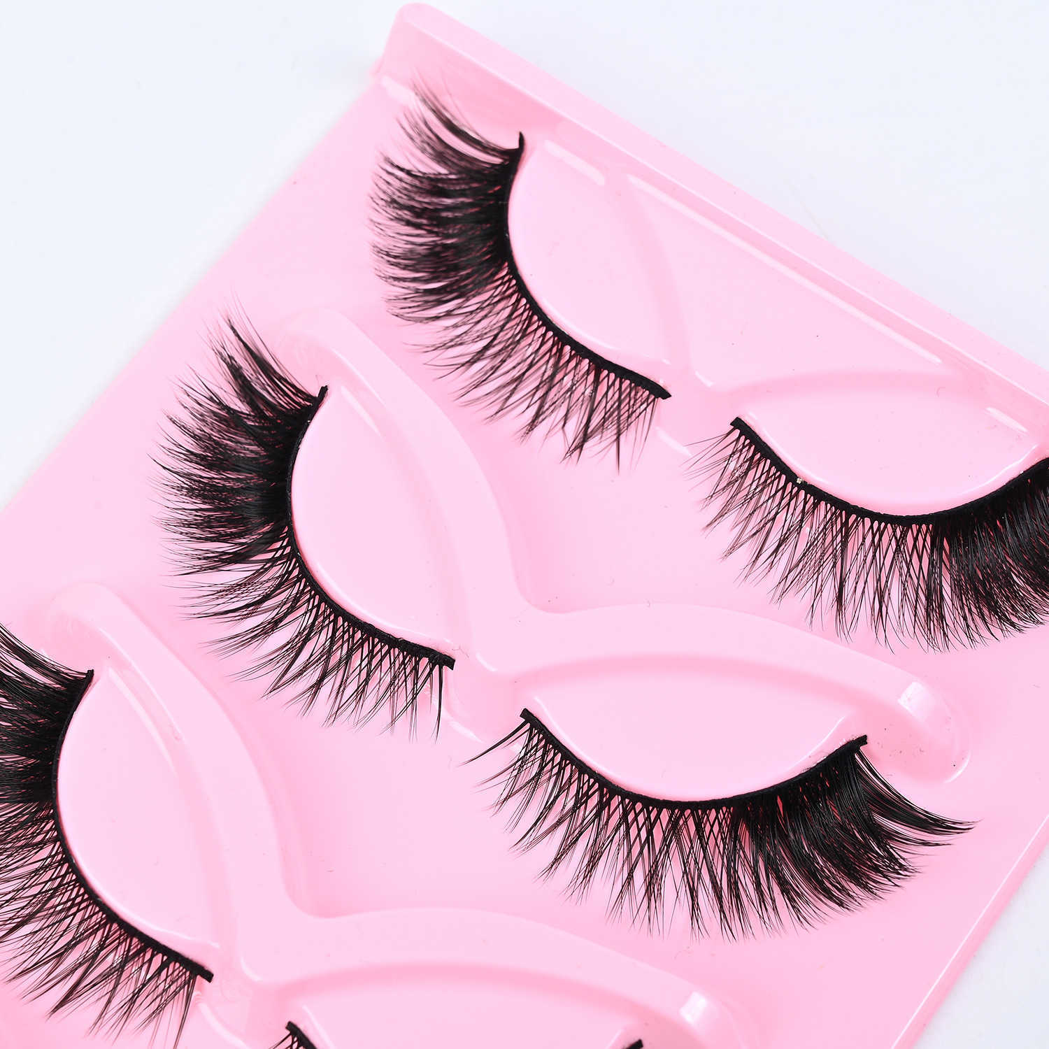 Russian Thick Eyelash 5-Pair Set Big Curve Natural Eyelash Half Eyelash False Eyelash Fox Style Slant Fly W250324