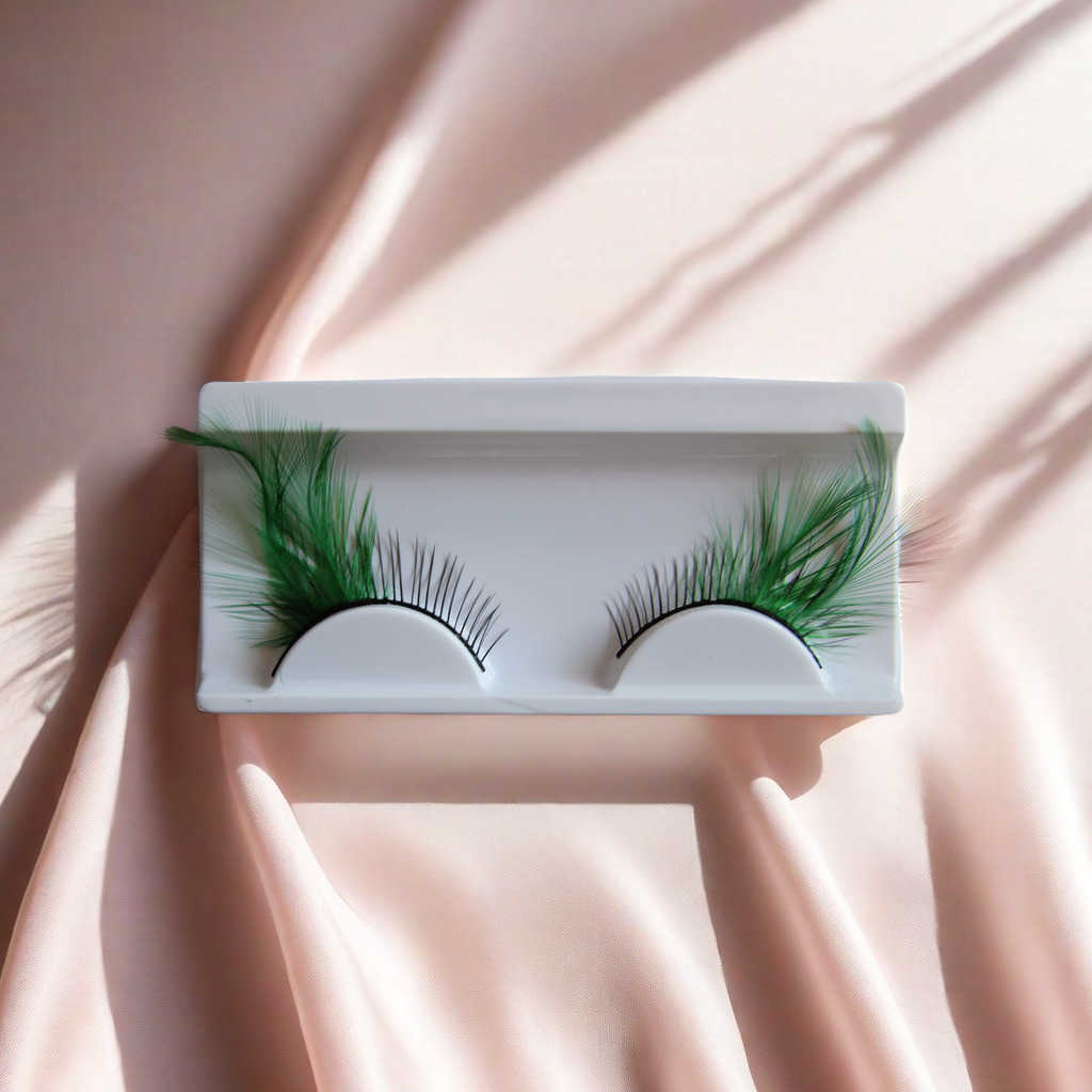 Eye Tail Elongated Colorful Feather False Eyelash Exaggerated Stage Double Eyelid Makeup Temperament Swallowtail W250324