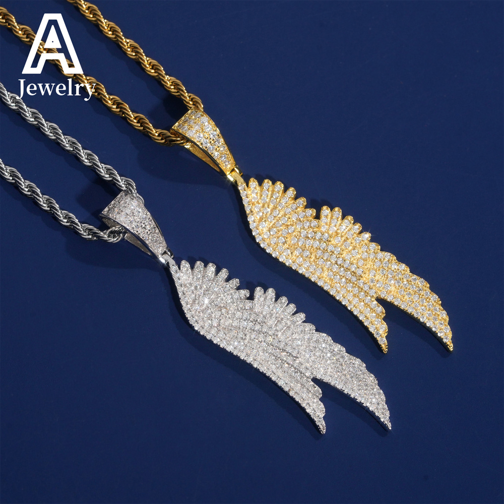 Mens Diamond Pendant 925 Silverwing design Hip hop fashion jewelry vvs Moissanite passed the test