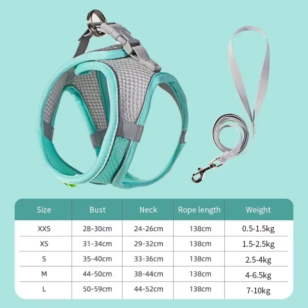 Dog Harness Leash Set Adjustable Pet Harness Vest For Puppy Cat Reflective Mesh Puppy Cat Chest Strap Dog Accessories