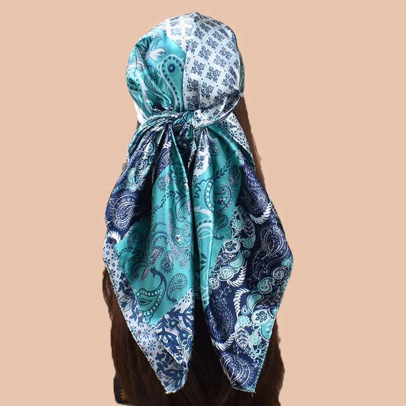 High quality silk scarf with top wrapping and four seasons hair scarf Foard luxury Bandana womens scarf 90 * 90cm X250324