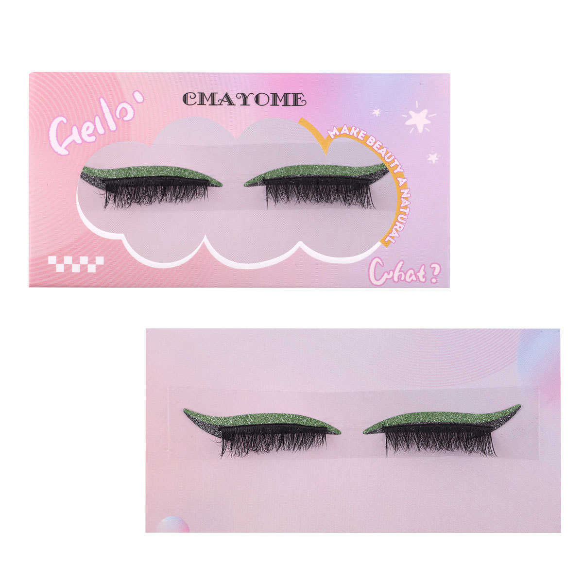Hot selling lazy people bring their own eye shadow fake eyelash exaggerated eye shadow eyelash set W250324
