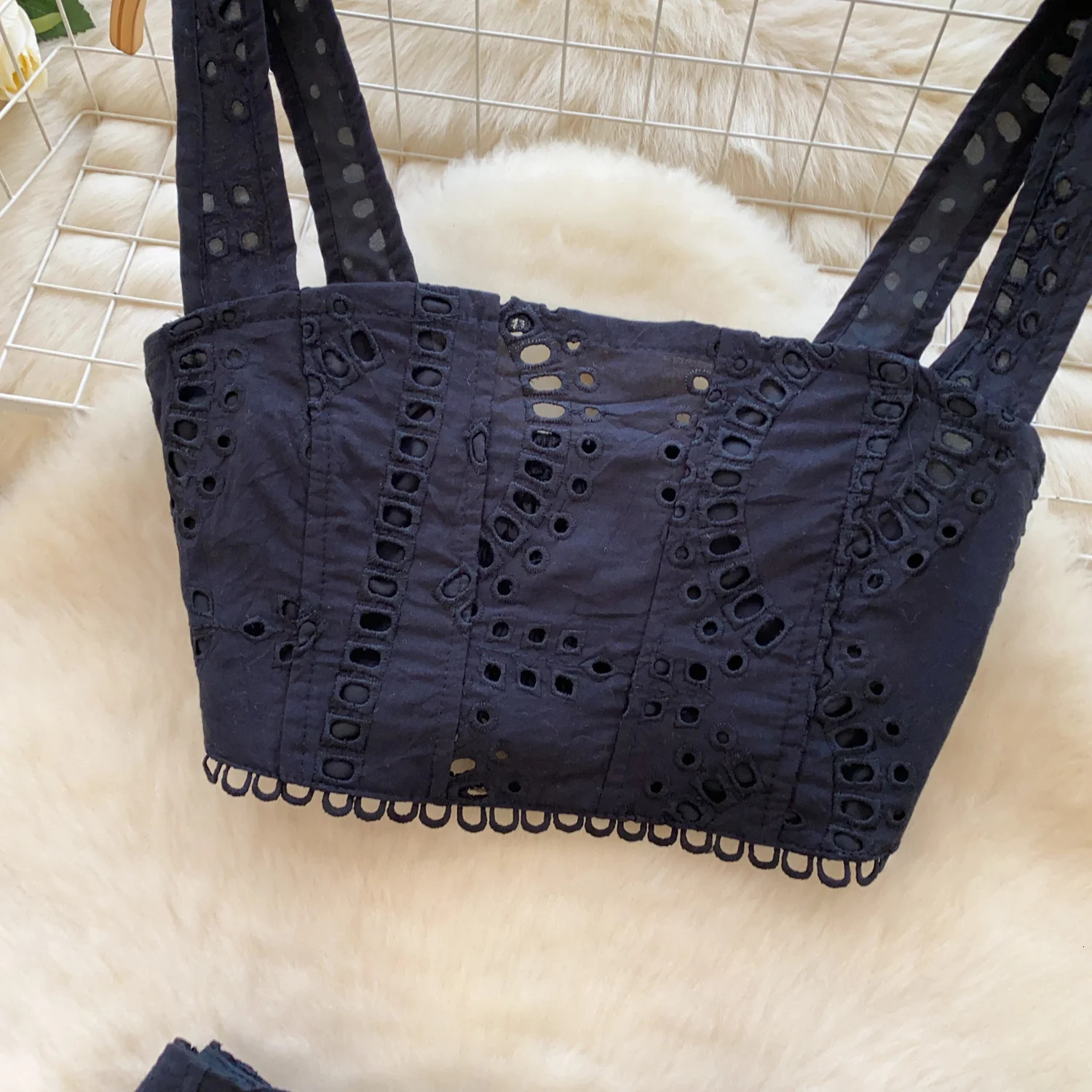 Holliday Midi Dress White Two Piece Sets Women Summer Crop Tops Short Skirts Suits Embroidery Hollow Out Beach Cotton Vestidos 250324