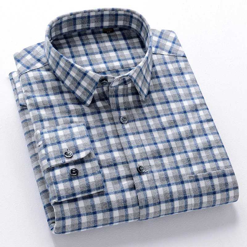 2024 high-quality 100% pure cotton Plus size 5xL mens long sleeved shirt fashionable plain casual striped dress business work mens shirt X250324