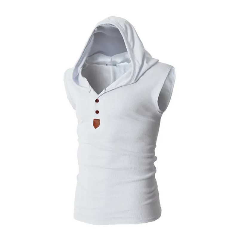 2023 new strapless shirt casual fashion hooded vest mens slim fit clothing X250324