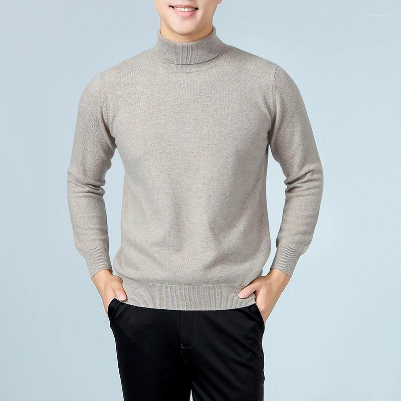 Mens Sweaters Autumn Winter Men Sweater Long Sleeve Turtleneck Pullover Merino Wool Warm Solid Cashmere Knitted Basic Casual Clothes Top