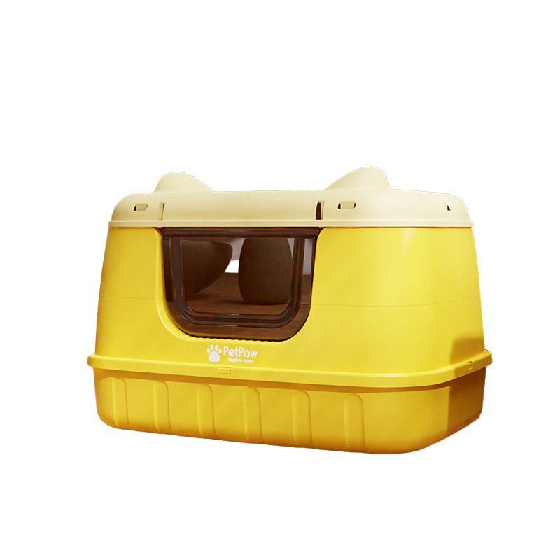 Large Enclosed Litter Box Odor Control Removable Self Cleaning Non Electric Battery Free Square Shape Pet Supplies Cat Toilet