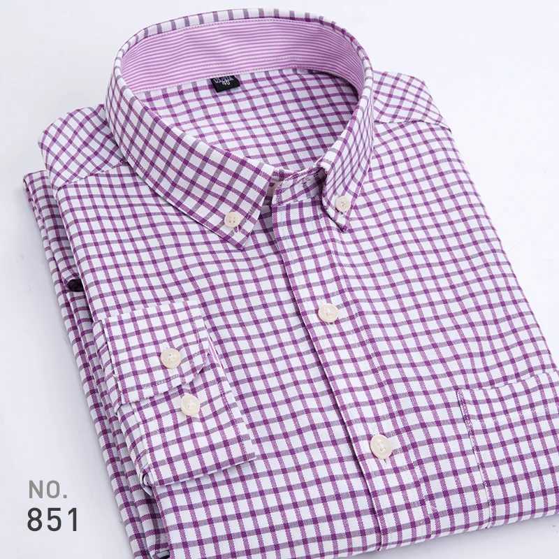 Mens long sleeved striped shirt Oxford dress plain weave mens high-quality slim fit Smatr casual shirt brand clothing X250324