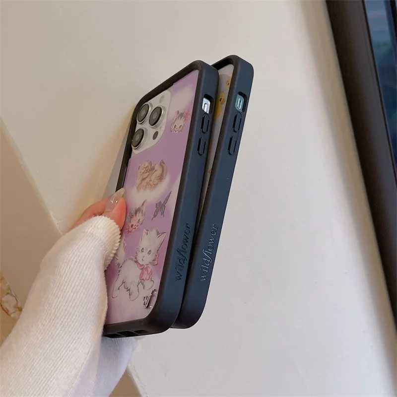 Wildflower Cartoon 3D Cute Dog Cat Anti-Fall Phone Case for iPhone 15 14 13 16 Pro Max WF Pet Duck Shockproof Cover Z250324