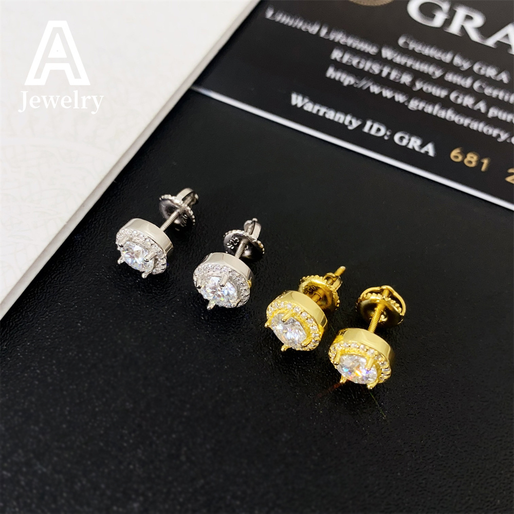 The new 925 Pure is available by testing diamond delicate fashion earrings Hip Hop mens and womens trend personality studs