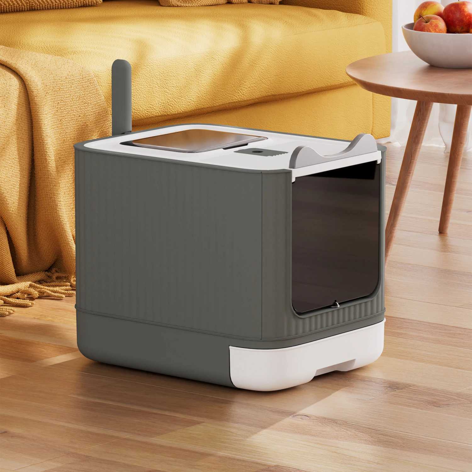 Pet Box UV Lights Top Drawer Litter Pan Fully enclosed with in/out door control Disinfecting and deodorizing For cat