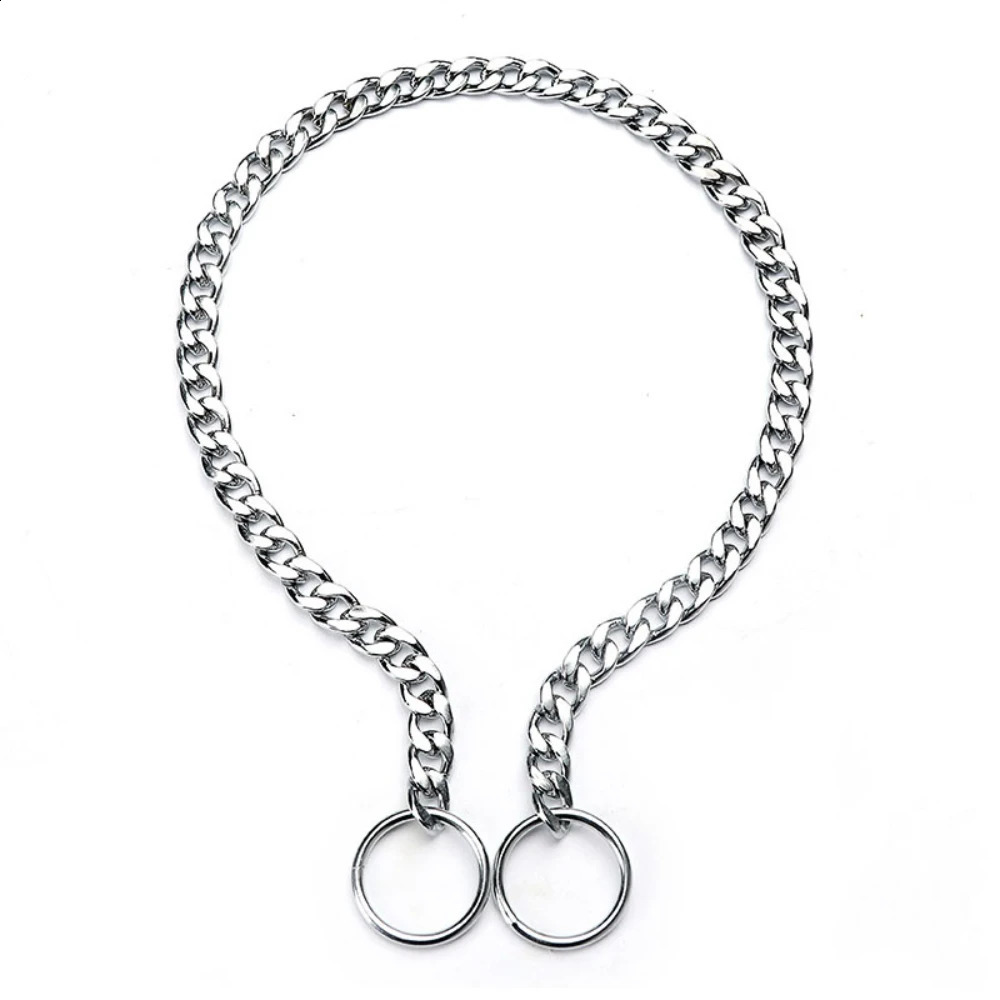 Stainless Steel Ship Chain Collar For Dog Adjustable Pet Accessories Flat Dog Pinch Collar For French Bulldog Pitbull Pet Collar 250320