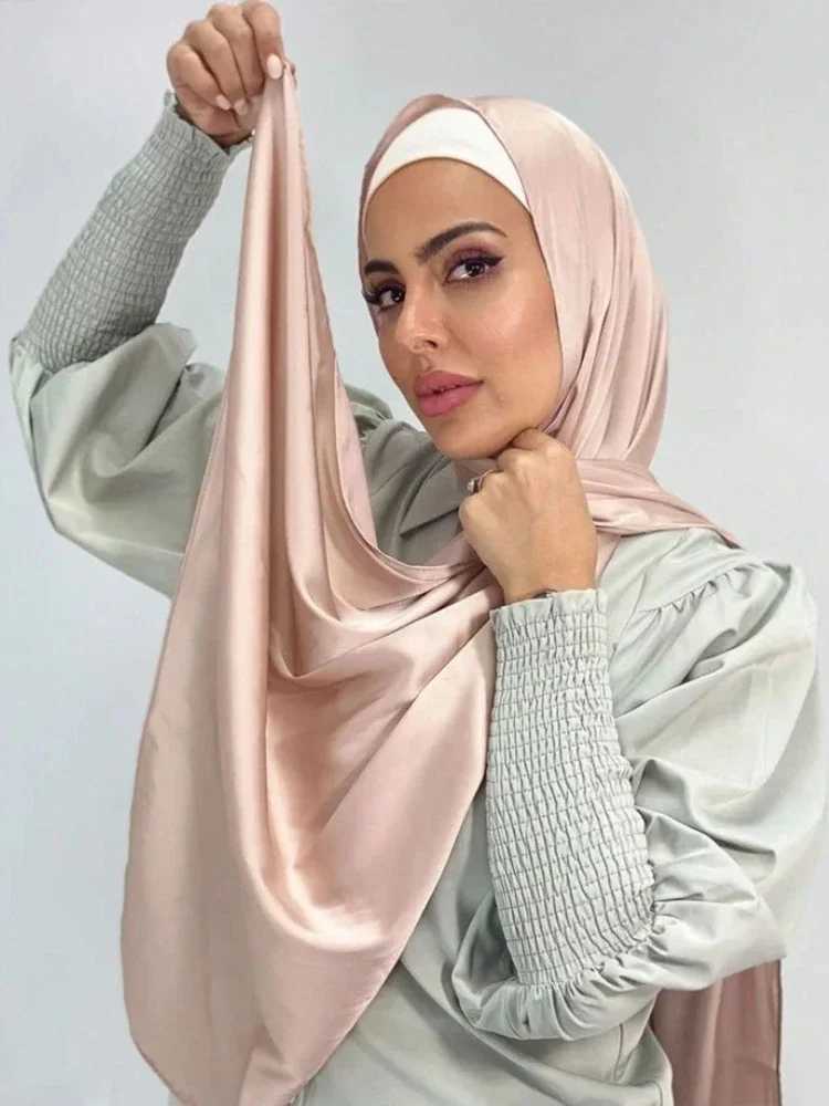 Silk satin headscarf scarf Muslim chiffon shawl Islamic media silk scarf Muslim fashion Islamic clothing Ramadan X250324