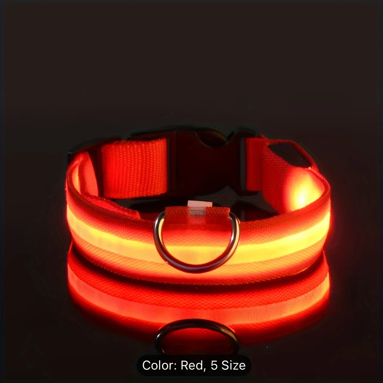 Reflective LED Dog Collar for Night Safety - Durable Geometric Patterned Battery-Powered Ideal for Small/Medium Breeds 250320