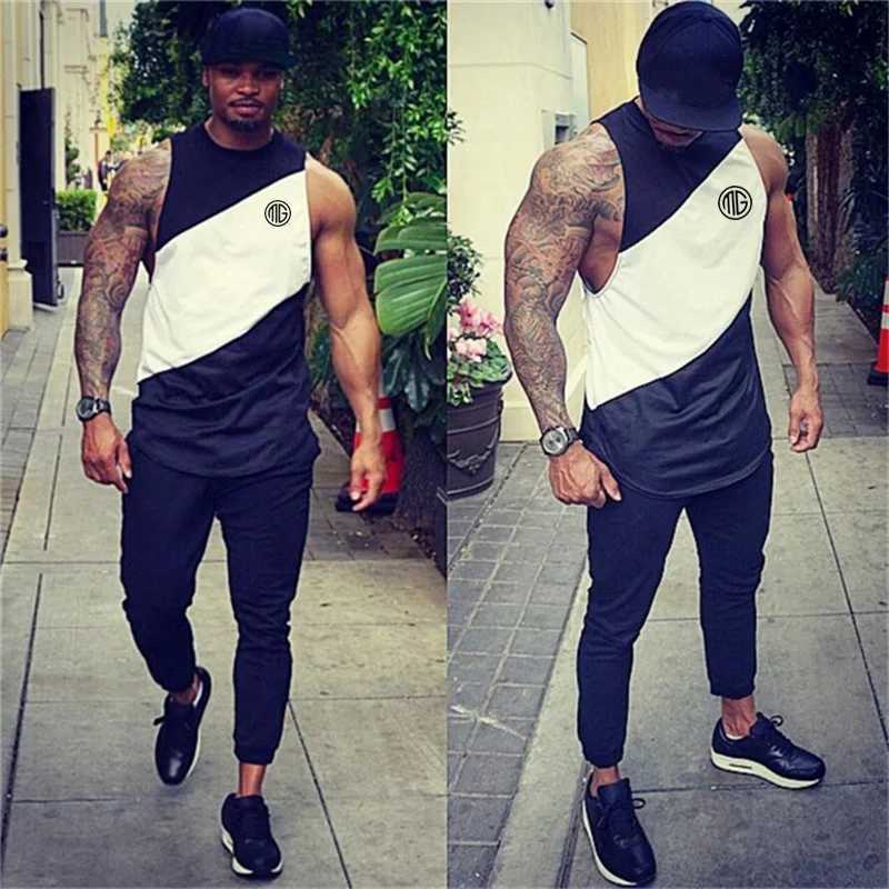 Brand Fitness Clothing Gym Vest Mens Fitness Rope Cotton Splicing Mesh Training Single Sleeve Sweatshirt X250324