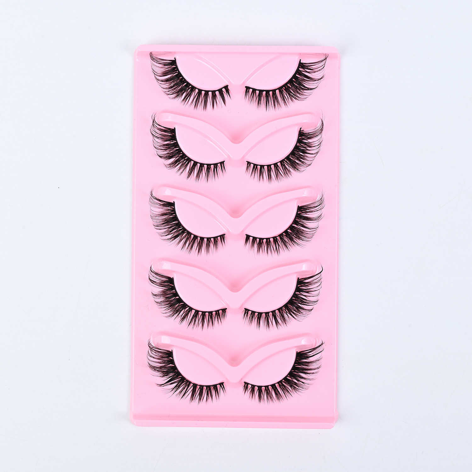 Russian Thick Eyelash 5-Pair Set Big Curve Natural Eyelash Half Eyelash False Eyelash Fox Style Slant Fly W250324