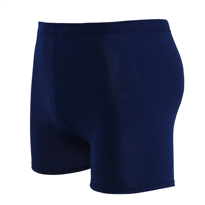 Mens swim trunks black comfortable fabric swimsuit solid color spring swimming pool equipment 250321