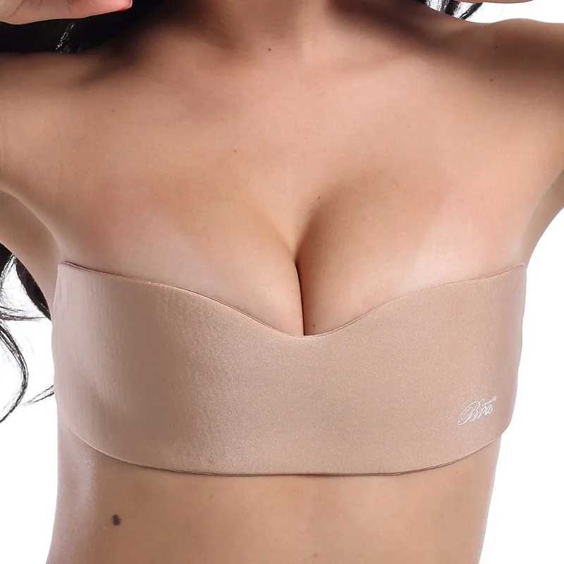 Reusable invisible push up strapless bra silicone self-adhesive bra reusable strapless braXJ250324