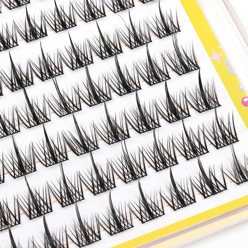 Dance Princess Straight 10 Rows Hard Box Trilogy Sunflower Segmented Glueless False Eyelash Segmented Eyelash W250324