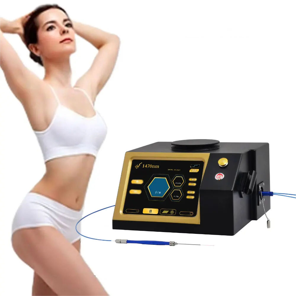 New Upgrade 1470Nm Diode Laser Lipolysis Liposuction Weight Loss Fat Removal Face Contouring 12W Endolaser Optic Fiber Coupling Beauty device