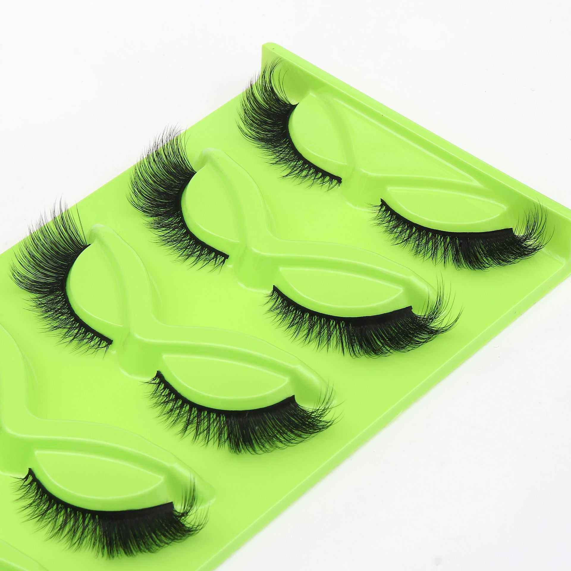 Five Pair Fox Eyelash Cat Eye Fox Series False Eyelash Tail Thick Curly Extended Edition W250324
