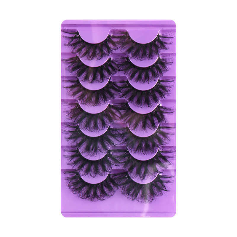 7 pairs of exaggerated and explosive false eyelashes naturally thick cross rolled and curled W250324