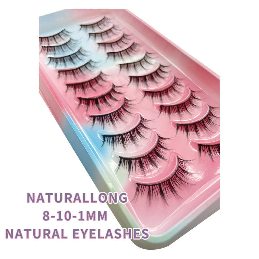 Eyelashes 10 pairs of fake eyelashes naturally thick 3D eyelash straight W250324