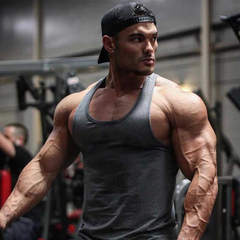 Solid color cotton breathable summer clothing gym exercise muscle fitness T-shirt mens running sports vest X250324