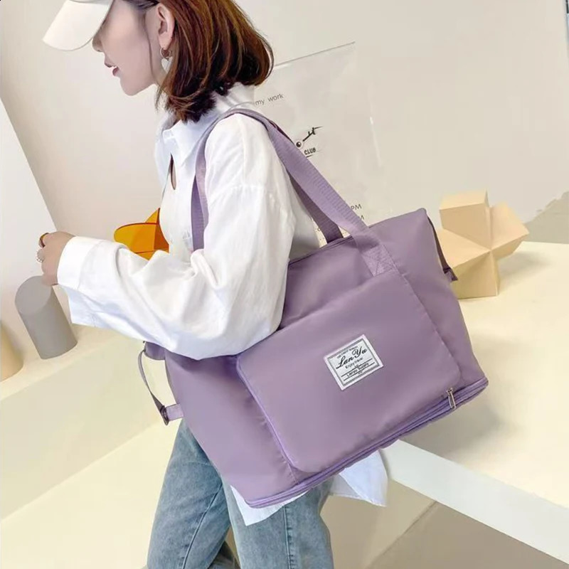 Foldable expandable travel bag large capacity waterproof luggage bag tote bag travel luggage bag suitable for weekend camping 250314