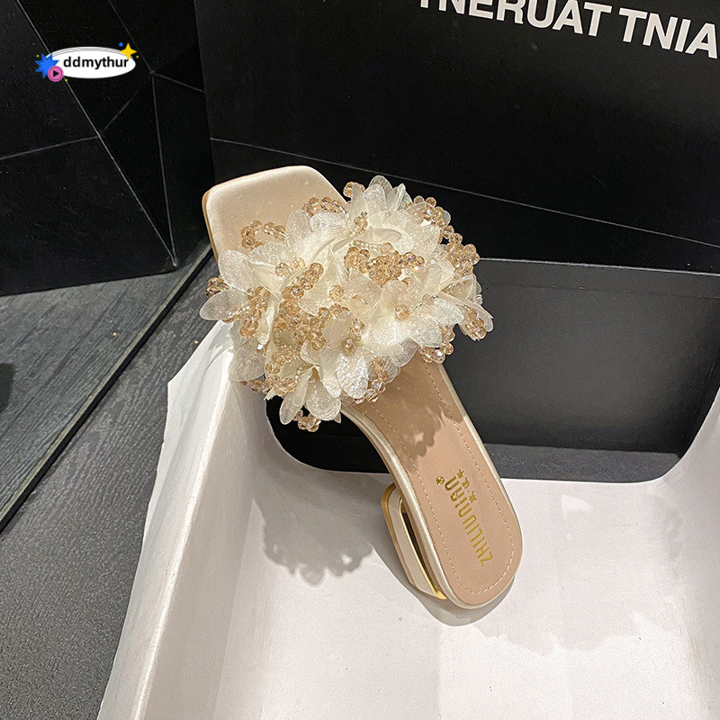 88-15 Chinese thick women in the summer of 2024, new style for external wear, stunning low heel women's one line sandals ddmythur