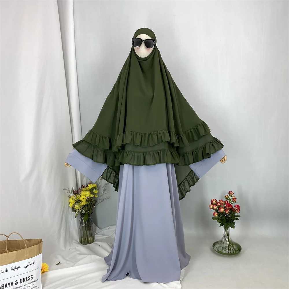 Fashion Extra Long Khimar Plain Chiffon Muslim Prayer Scarf Dubai Ramadan Niqab Abaya for Wen X250324