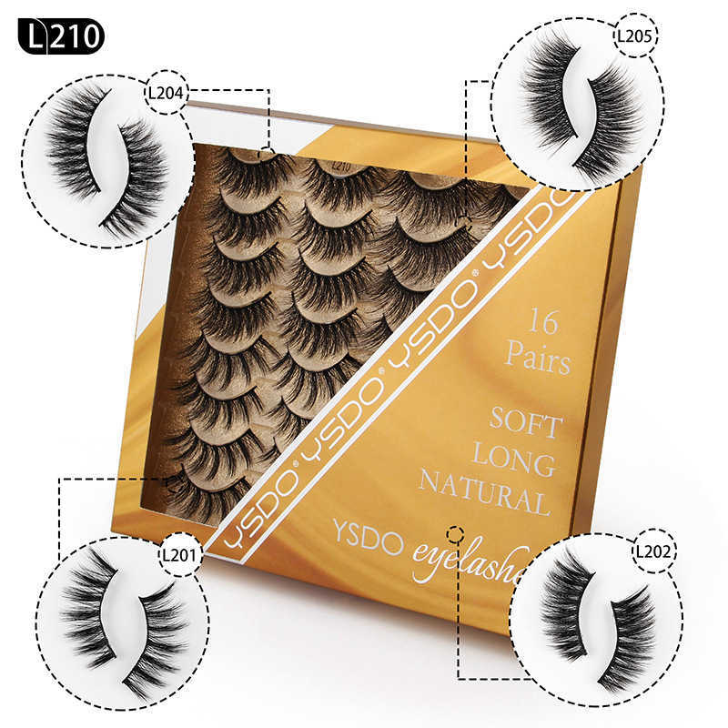 New product 16 pairs of mixed false eyelashes 3D natural thick exaggerated eyelashes W250324