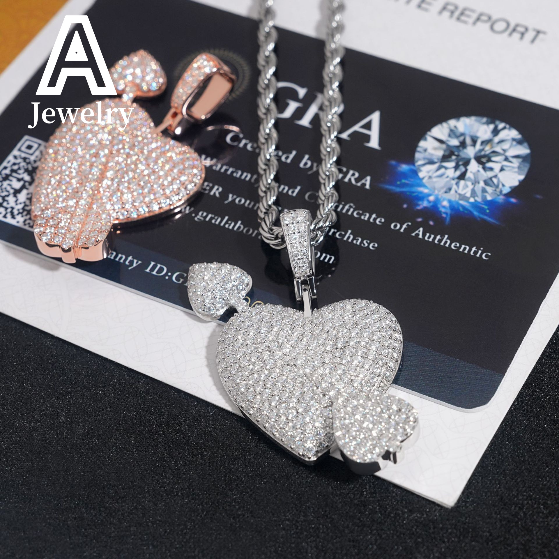 Fashion Moissanite Pendant Custom Hip Hop Jewelry 925 Sterling Silver Lab Diamond Pendants An Arrow Through the Heart