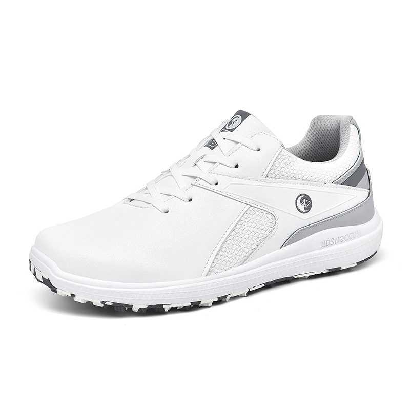 Waterproof Leather Golf Shoes Men Breathable Golf Training Shoes Spikeless Golf Trainers Lace-up Business Casual Travel Sneakers Y250322