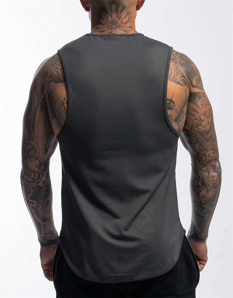 New mens bodybuilding tight fitting sports vest summer runner exercise sleeveless shirt mens fitness vest mens fitness vest mens running vest X250324